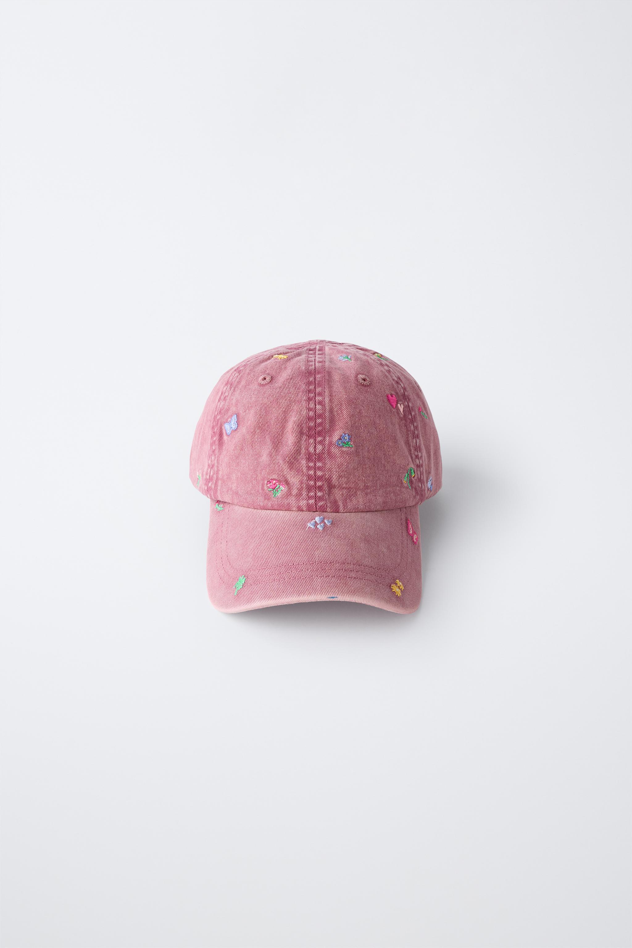 WASHED EFFECT EMBROIDERED FLORAL CAP
